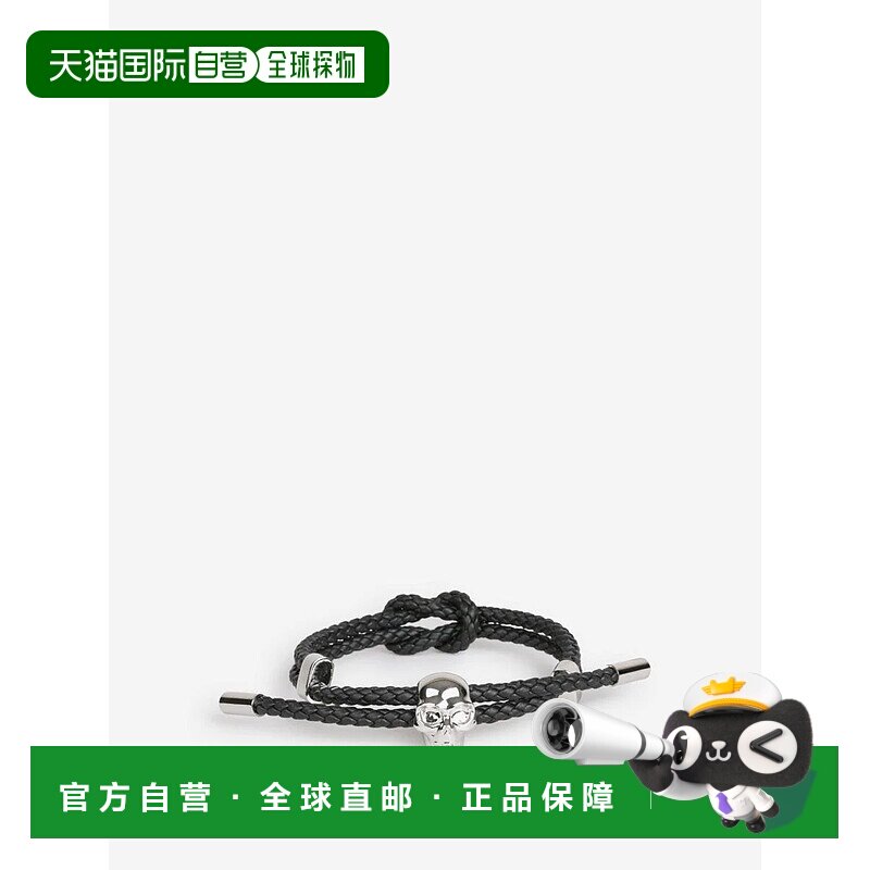 ALEXANDER MCQUEEN 男士手链手镯 8366881ALCA1000BLACKSILVER
