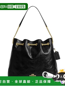 COACH 奥莱款Evelyn 女士皮质单肩手提包CCZ81IMBLK