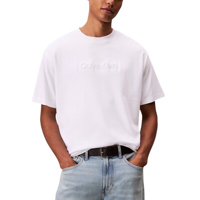 CALVIN KLEIN 男士T恤 LV04LC206GYAF AW2025 白色