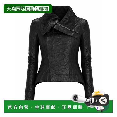 RICK OWENS 女士外套 RP01F6743LBE09 SS2026黑色皮衣夹克