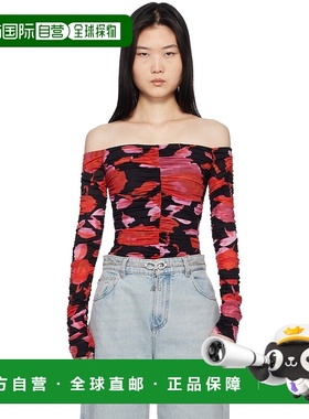 1h可退 潮奢 Blumarine 蓝色情人 女士 黑色 & 红色 Printed Jers