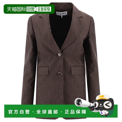 LOEWE 女士西服 S540Y03XA23110 SS2025 棕色 Linen Single-Breas