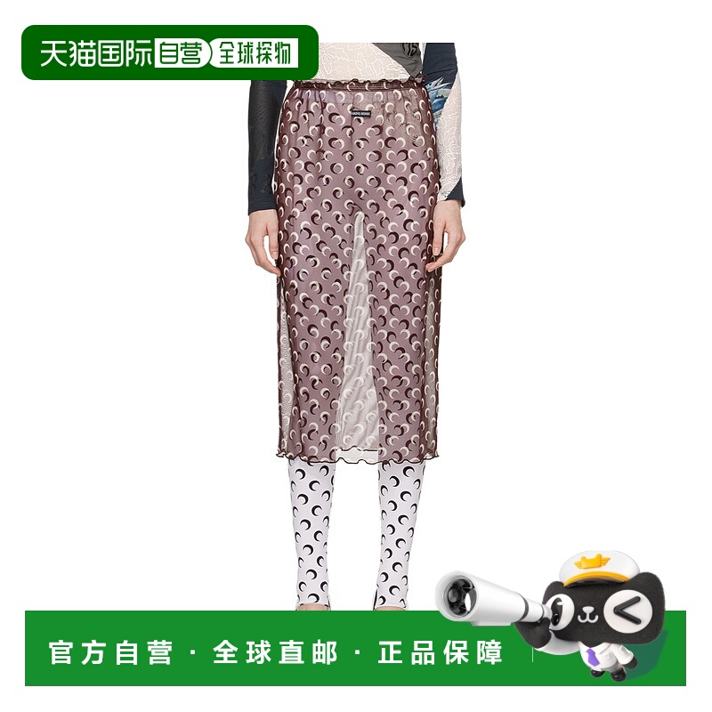 1h可退 MARINE SERRE 女士半身裙 WSK084ABR30BROWN SS2025印花