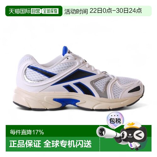 Reebok 男士 Premier Road Plus 白/黑/优化蓝 跑步鞋 100209052