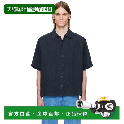 1h可退 潮奢 BOSS 波士 男士 海军蓝衬衫 50538880亚麻