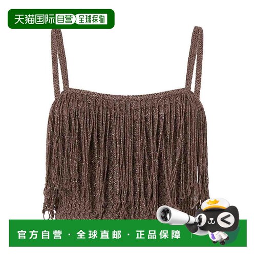 PINKO 女士背心吊带 106961A3CII69 SS2026 棕色 Knitted Crop To