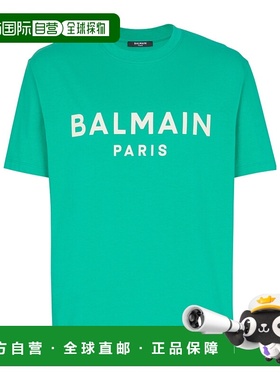 BALMAIN 男士T恤 FH1EG000BB73UMJ AW2025 绿色 Balmain Print T-