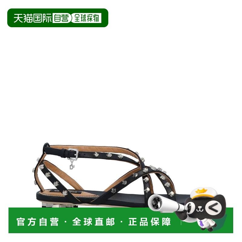 1h可退 潮奢 Dsquared2 二次方 女士 凉鞋 black黑色 舒适时尚,女鞋,时装凉鞋,淘宝优惠券,粉丝福利购,淘宝优惠卷