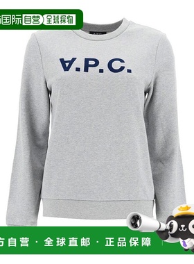 A.P.C. 女士卫衣 COECQF27644PLA SS2023 灰色 logo印花卫衣长袖