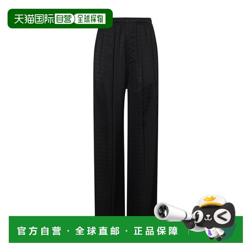 BALENCIAGA 女士休闲裤 850696TTO541000 SS2026 黑色阔腿裤