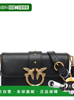 PINKO 女士单肩包 105824A0QOZ99Q AW2025 黑色翻盖手提包 单肩包