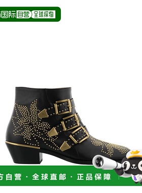 CHLOÉ 女士靴子 C16A134750ZY AW2025 黑色 Susanna golden stud