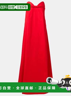 潮奢 Adriana Degreas 女士 蝴蝶结装饰棉混纺长款连衣裙长裙