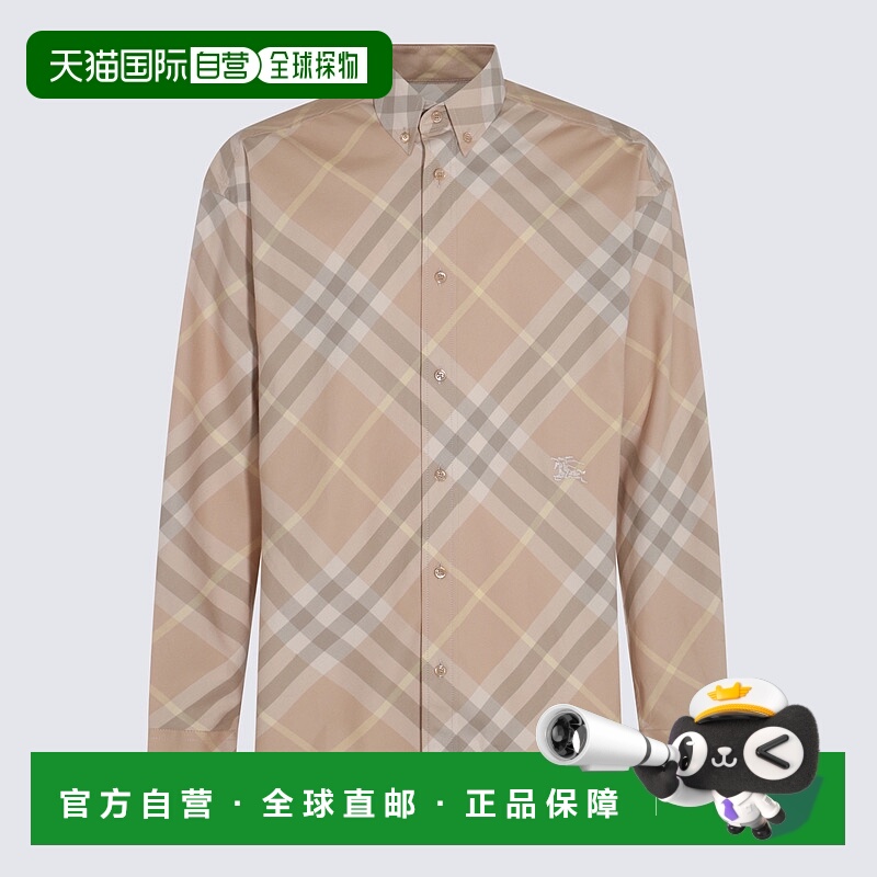BURBERRY 男士衬衫 8082194B8686 SS2024 浅棕色 Printed twill s