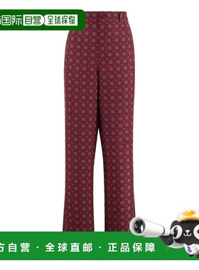 MOSCHINO 女士休闲裤 03065455A1139 AW2024 酒红色 Printed silk