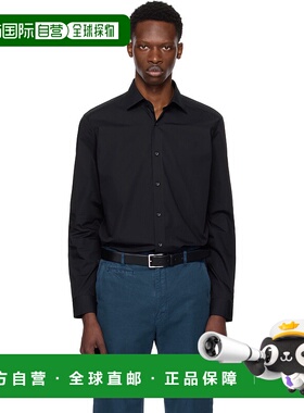 1h可退 潮奢 HUGO 雨果 男士 黑色 Modern Fit Easy-Iron Cotton