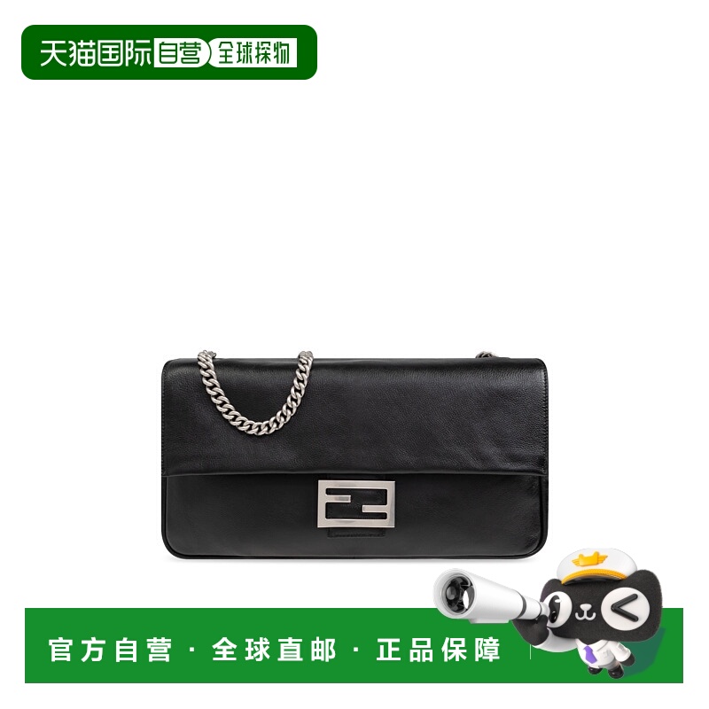 1h可退 FENDI 女士单肩包 8BR828AS7AF1QD0 AW2024 黑色 BAGUETTE