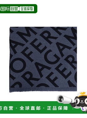 SALVATORE FERRAGAMO 男士围巾 520128SROBLIQUEM779290DENIMNAVY