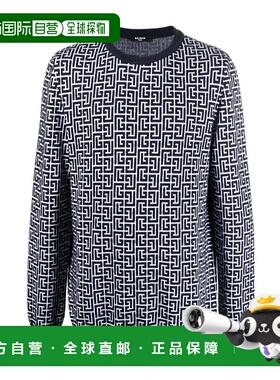 BALMAIN 男士针织毛衣 WH1KD000K020GCR AW2021 黑色长袖