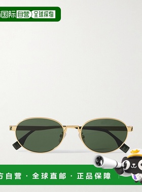 1h可退 潮奢 Fendi 芬迪 女士 天蓝色圆框镀金太阳眼镜 FE40180U3