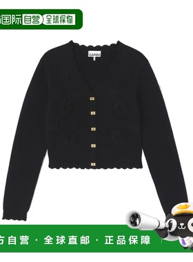 GANNI 女士针织衫 A1070050099 SS2026 黑色 Cotton Cashmere Cro