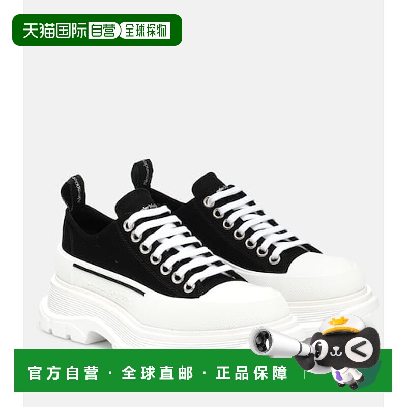 潮奢 mcqueen 亚历山大 麦昆 女士 Slick 轮胎帆布防水台运动鞋