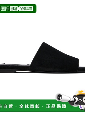 1h可退 潮奢 TOTÊME 女士 黑色 Velour-Leather Bandeau 凉鞋 253