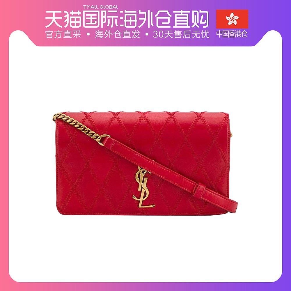 香港直邮SAINT LAURENT PARIS 圣罗兰 YSL女包菱形缝线logo款单肩