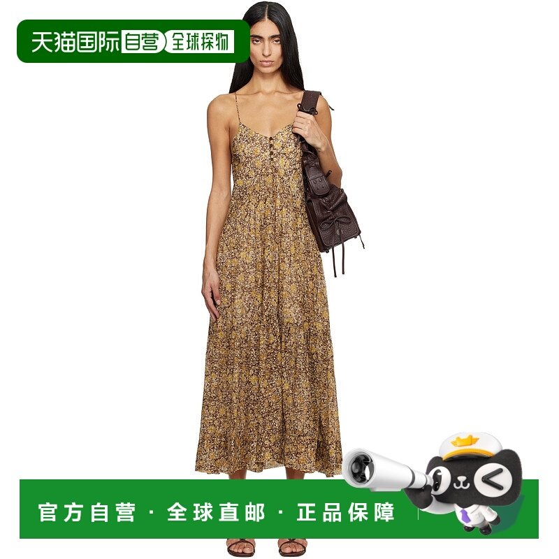 1h可退 潮奢 ISABEL MARANT 女士 棕色 & 卡其色 Sabba 连衣裙 RO