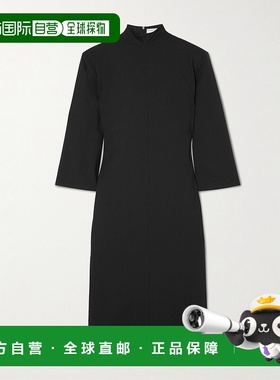 1h可退 潮奢 calvin klein 女士 Addison 羊毛真丝混纺高领中长连