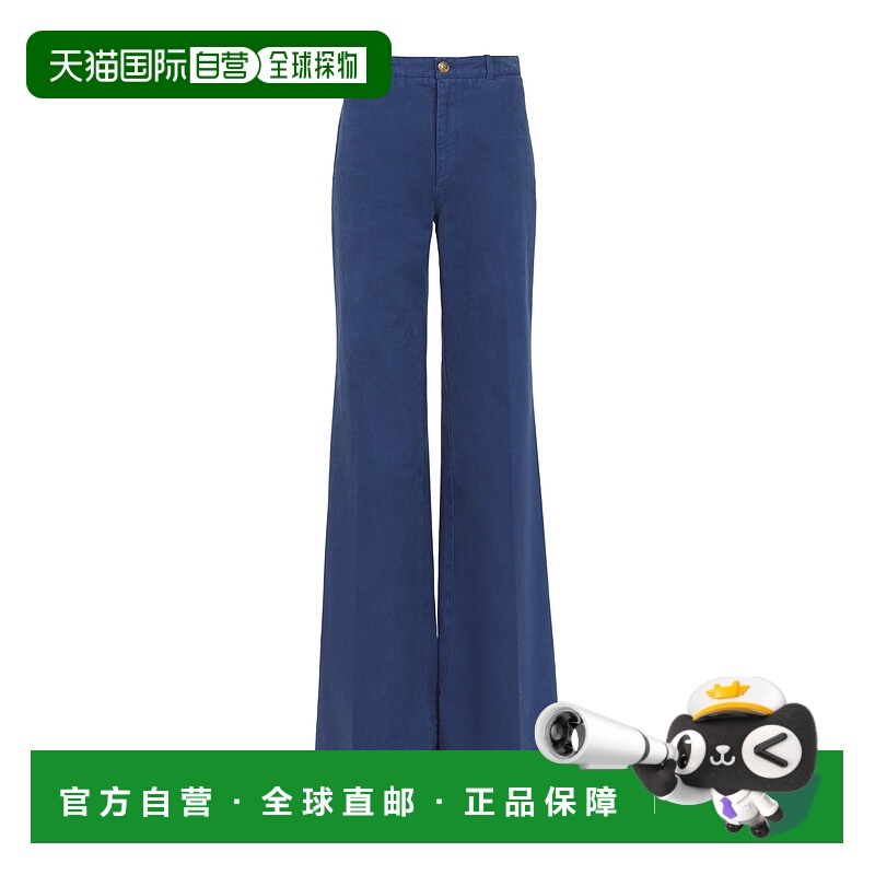 1h可退 CHLOÉ 女士休闲裤 CH25SPA76365401 SS2025 蓝色 棉质帆布