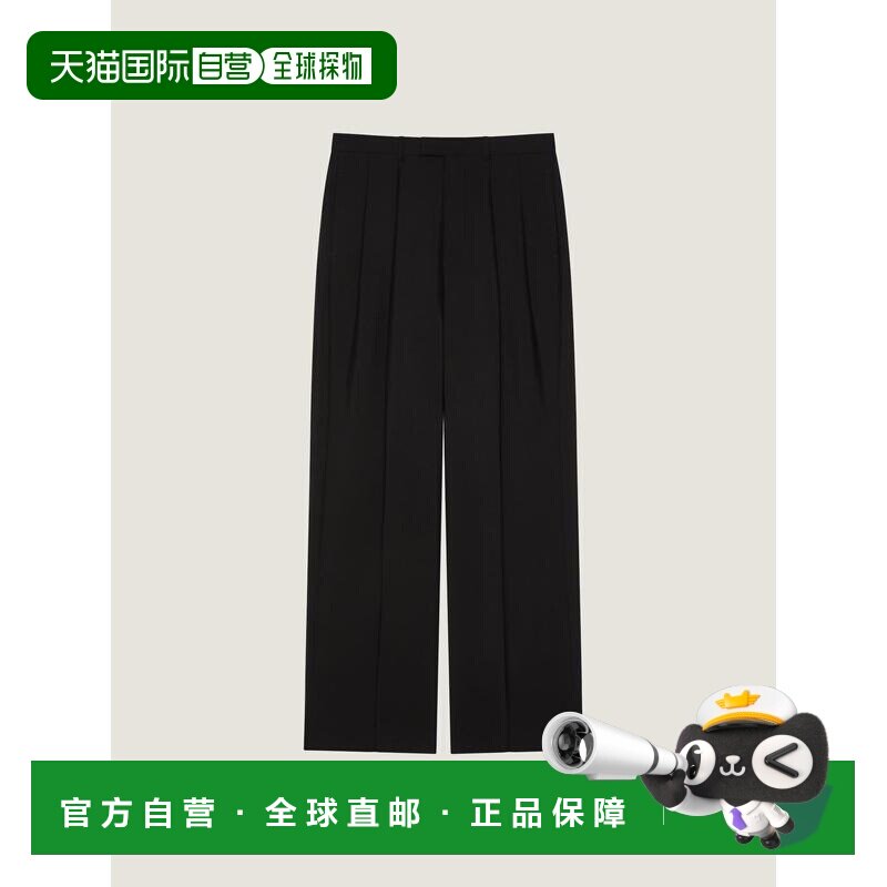 GIVENCHY 男士休闲裤 BM51NF100H001 AW2026 黑色 双褶休闲裤 - 实物图