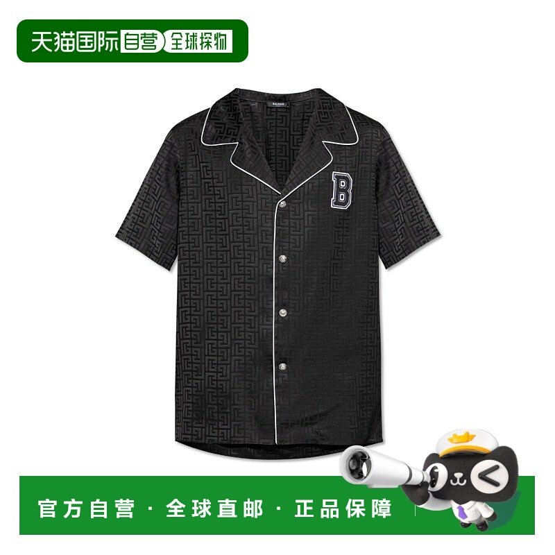 BALMAIN 男士衬衫 FH1HN135VB350PA AW2025 黑色 Short-sleeve sh