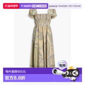 潮奢 伯奇 Tory 1h可退 Burch 托里 女士 印花棉混纺府绸中长连衣