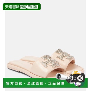 Burch 托里 伯奇 1h可退 双T带精饰皮质凉拖 Tory 女士 0006 潮奢