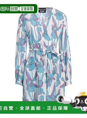 1h可退 潮奢 moschino 女士 缠绕式连衣裙 blue蓝色 舒适时尚