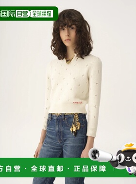 CHLOÉ 女士针织衫 CH25WMP08590107 AW2025 白色长袖羊绒