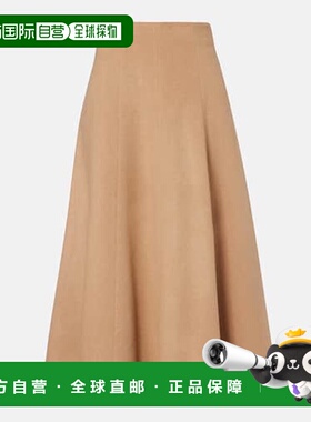 1h可退 潮奢 MaxMara 麦斯玛拉 女士 Geneve 驼绒中长半身裙a字裙