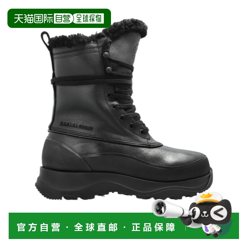 1h可退 CANADA GOOSE 女士靴子 7678WBLACK AW2025 黑色 厚底短靴