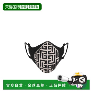 黑色 BALMAIN AW2023 YF1XD001KB04EDK 徽标棉质口罩 女士口罩