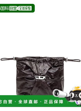 DIESEL 女士单肩包 X10325P1003T2267 AW2025 黑色 Scrunch-D 抽