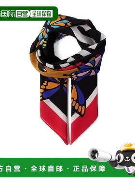 1h可退 MOSCHINO 女士围巾 03525M2208005 SS2021 黑色 徽标丝巾