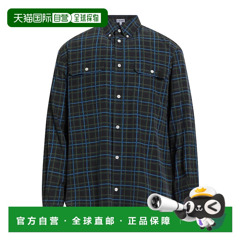 1h可退 潮奢 LOEWE 罗意威 男士 衬衫 blue蓝色 舒适时尚