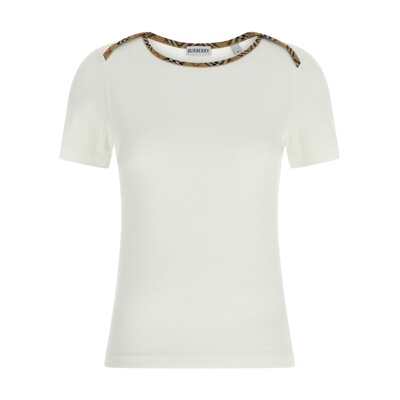 BURBERRY 女士T恤 8123282CHALK SS2026 白色 'Stephanie' T-shir