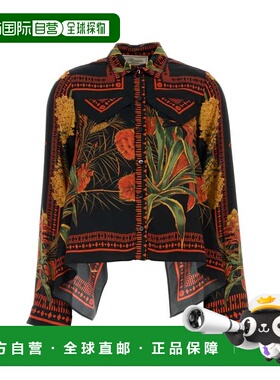 1h可退 潮奢 Blumarine 蓝色情人 女士 印花斜纹布衬衫 2C434A