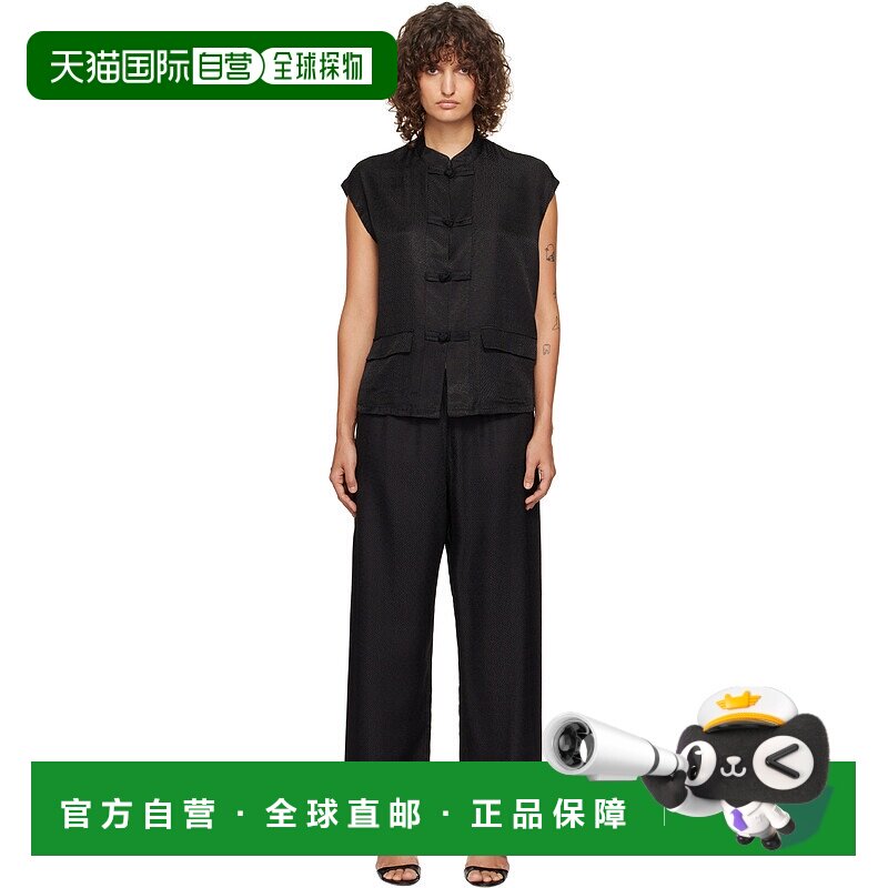 1h可退 潮奢 SLEEPER 女士 黑色 Sakura Lounge Jacquard 睡衣套