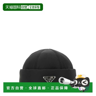 PRADA 男士帽子 2HC1682DV4F0002 AW2025 黑色 Nylon beanie