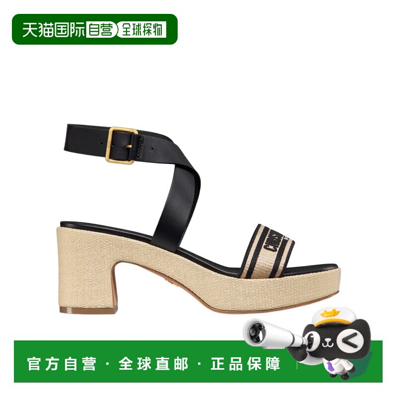 1h可退 dior 女士 凉鞋迪奥厚底高跟女鞋罗马鞋编织鞋