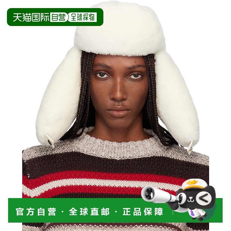 1h可退 潮奢 Marni 玛尼 女士 灰白色飞行员帽 CLMC0169WXULM124