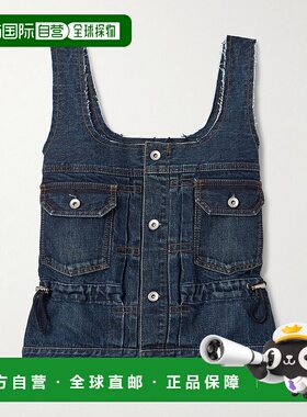 1h可退 潮奢 Sacai 女士 磨破牛仔背心 2508192 blue蓝色 舒适时